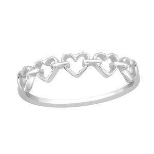 Sterling Silver Heart Band Ring​